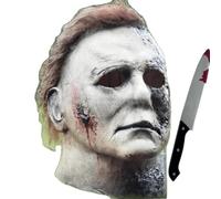Masque Adulte, Halloween Michael Myers Killer Horreur Latex avec Couteau Jouet Carnaval Cosplay Costume