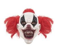 Masque Adulte Latex - Clown Assassin avec Cheveux Rouge
