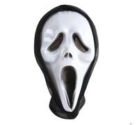 Masque adulte PVC avec cagoule fantôme hurlant - WDK - Noir/Blanc - Pour évènements déguisés en extérieur