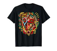 Masque Africain Outsider Abstrait Art Tribal Graphique T-Shirt