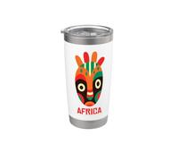 Masque africain patrimoine africain Gobelet isotherme en acier inoxydable double paroi