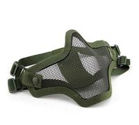 Masque Airsoft Demi-Visage, Fixation Rapide pour Casque Tactique, pour Halloween Chasse Mascarade Fête Cosplay(Green)