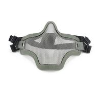 Masque Airsoft Demi-Visage, Fixation Rapide pour Casque Tactique, pour Halloween Chasse Mascarade Fête Cosplay(Gray)