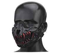 Masque Airsoft en Maille Respirante Demi-Masque Paintball de Protection Masque Skull Tactiques pour Paintball Jeux CS Halloween Cosplay Chasse