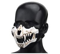 Masque Airsoft en Maille Respirante Demi-Masque Paintball de Protection Masque Skull Tactiques pour Paintball Jeux CS Halloween Cosplay Chasse