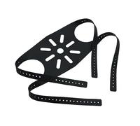 Masque anesthésie harnais de tête 4 queues en caoutchouc silicone (noir)