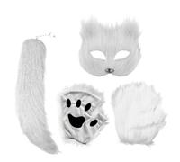 Masque animal - Déguisement sur le thème des animaux | Masque portable avec queue et gants | Masque d'Halloween multifonction, accessoires de photomaton pour décoration d'Halloween, accessoire de