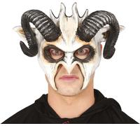 Masque Animalier D'Halloween Avec Des Cornes Courbes Et Un Design Magique Pour Les Adultes, Couleur : Blanc
