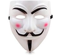 Masque Anonymous Blanc pour adultes | V pour Vendetta | Masque anonyme de Hacker | Qualité Premium | Plastique Rigide | Accessoire de fête | Cosplay | Halloween | OriginalCup®