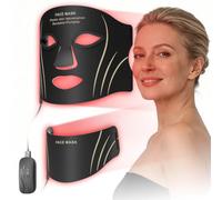 Masque anti-âge à lumière rouge pour le visage et le cou pour femme de 40 ans et plus, 7 modes de couleur, 5 niveaux d'intensité, portable et rechargeable pour la maison, les voyages, le travail, la