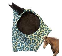 Masque anti-morsure pour tête de cheval - Motif léopard - Respirant - Produit de soins pour cheval - Anti-morsure - Protection du visage pour cheval - Confortable