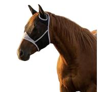 Masque Anti Mouche Cheval, Bonnet Anti Mouches Noir pour Chevaux avec Oreilles, Modèle One Piece, Maschera per Occhi in Maglia Traspirante per il Viso, Protection Anti-Tau pour Chevauxr (M)