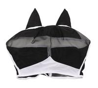 Masque Anti-Mouches En Maille éLastique, Protection Uv, Masque Anti-Mouches Amovible Et Respirant Avec Oreilles Pour Chevaux, Noir S