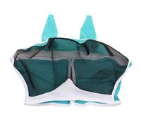Masque Anti-Mouches En Maille éLastique, Protection Uv, Masque Anti-Mouches DéTachable Et Respirant Avec Oreilles Pour Chevaux, Bleu Vert S