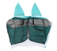 Masque Anti-Mouches En Maille éLastique, Protection Uv, Masque Anti-Mouches DéTachable Et Respirant Avec Oreilles Pour Chevaux, Bleu Vert L