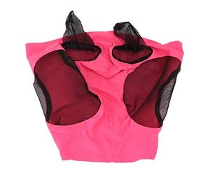 Masque Anti-mouches Ergonomique en Tricotée avec Oreilles, Protection , Respirant, Tout Autour de la Grange, équitation sur Sentier Stable (Rose rouge)