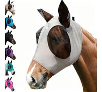 Masque Anti-Mouches for Chevaux avec Oreilles, Respirant Et Élastique, Couverture Complète for Protection Contre Les UV Et Les Insectes, for Les Randonnées, Les Pâturages