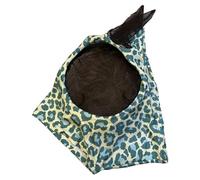 Masque anti-mouches intégral avec imprimé léopard, protection du visage de cheval, masque respirant anti-morsure pour chevaux