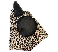 Masque anti-mouches intégral avec imprimé léopard, protection du visage de cheval, masque respirant anti-morsure pour chevaux