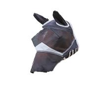 Masque anti-mouches pour cheval avec doux sur la peau et maille respirante intégrale Protection UV Sangles de cou réglables