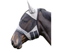 Masque anti-mouches pour cheval avec franges HKM Flamingo Argenté Pur-sang
