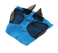 Masque Anti-Mouches pour Cheval avec Maille pour Cheval, Masque Facial pour Cheval, Couvre-Oreille Respirant, Extensible pour la stabilité (Blue)