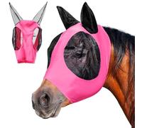 Masque anti-mouches pour cheval - Avec masque anti-mouches - Protection UV - Bonnet anti-mouches pour chevaux Shetty avec oreilles - En maille respirante - Protection contre les mouches - Tête de