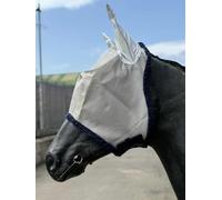 Masque anti-mouches pour cheval avec protection auditive, maille de protection UV, bords en polaire Comfort Fit Silver et Levender (argent, cob)