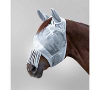 Masque anti-mouches pour cheval avec protection des oreilles et du chanfrein Waldhausen Premium Gris XFull