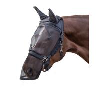 Masque anti-mouches pour cheval avec protection des oreilles et du chanfrein Waldhausen Premium Noir XFull