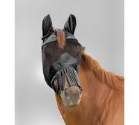 Masque anti-mouches pour cheval avec protection des oreilles et du chanfrein Waldhausen Premium Noir XFull