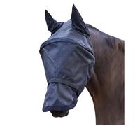 Masque anti-mouches pour cheval avec protection des oreilles et du chanfrein Waldhausen Premium - Noir - Cob