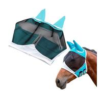 Masque Anti Mouches pour Cheval avec Protection Nasale et UV, Demi Masque Respirant en Maille Réglable avec Rembourrage Doux pour Poney COB Shetty Prairie Écurie