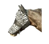 Masque anti-mouches pour cheval avec protection naseaux HKM Zebra Blanc Cheval
