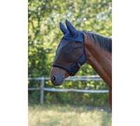 Masque anti-mouches pour cheval avec protection oreilles Covalliero SuperFly Bleu Cob