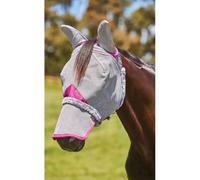 Masque anti-mouches pour cheval avec protège oreilles & couvre-nez Weatherbeeta Comfitec Deluxe Durable Gris Poney