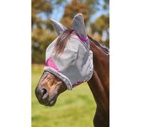 Masque anti-mouches pour cheval avec protège oreilles Weatherbeeta Comfitec Deluxe Durable Gris Demi-sang