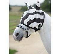 Masque anti-mouches pour cheval Bucas Buzz-Off Zebra (x4) Blanc 100 cm