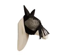 Masque anti-mouches pour cheval classique avec pompons pour les oreilles et le nez Kentucky Horsewear Noir Full