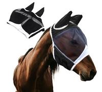 Masque anti-mouches pour cheval - Demi-visage - Protection d'été extensible - Respirant - Pour la participation quotidienne et les granges à plusieurs chevaux, doux pour la peau et respirant