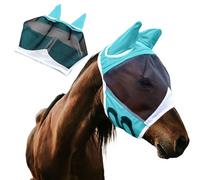 Masque anti-mouches pour cheval - Demi-visage - Protection d'été extensible - Respirant - Pour la participation quotidienne et les granges à plusieurs chevaux, doux pour la peau et respirant