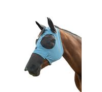 Masque anti-mouches pour cheval élastique avec protection naseaux HKM Bleu 2XS