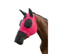 Masque anti-mouches pour cheval élastique avec protection naseaux HKM Rose XS