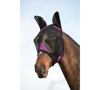 Masque anti-mouches pour cheval en maille durable avec protection oreilles Weatherbeeta Comfitec Deluxe Noir Poney