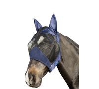 Masque anti-mouches pour cheval HKM High Professional Bleu L