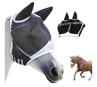 Masque Anti Mouches pour Cheval, Masque Anti Mouches Protection, Masque Protection Anti UV avec Oreilles, Masque Anti Mouches Protection UV, pour se protéger des moustiques et des Rayons UV(L)