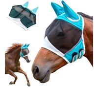 Masque Anti Mouches pour Cheval, Masque Anti Mouches Protection, Masque Protection Anti UV avec Oreilles, Masque Anti Mouches Protection UV, pour se protéger des moustiques et des Rayons UV