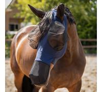 Masque anti-mouches pour cheval protection de nez QHP Super bug Bleu Shetland