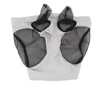 Masque Anti-Mouches pour Cheval, Protection Faciale Élastique Respirante 44x36cm avec Protection des Oreilles pour Équipement d'Équitation (Grise)