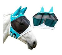 Masque anti-mouches pour cheval, respirant, extensible, grand espace pour les yeux avec oreilles, masque anti-mouches pour cheval, petit cheval hybride, compatible avec poney gallois, protection
